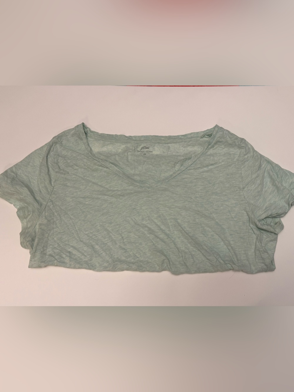 J. Crew Pale Mint Green Short Sleeve V-Neck Tee